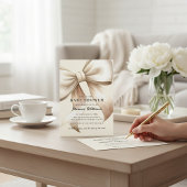 Champagne Bow Baby Shower QR code Invite 招待状