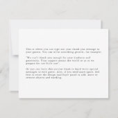 Champagne Bow Winter Neutral Elegant サンキューカード (裏面)