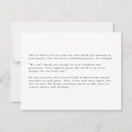 Champagne Bow Winter Neutral Elegant サンキューカード (裏面)