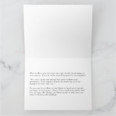 Champagne Bow Winter Neutral Elegant Folding サンキューカード (内部)