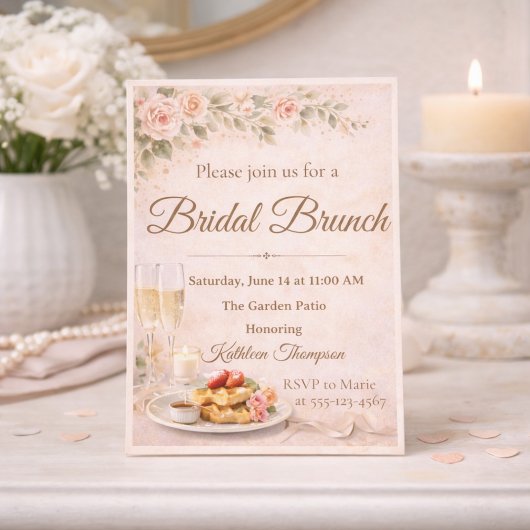 Champagne Bridal Brunch Invitation 招待状