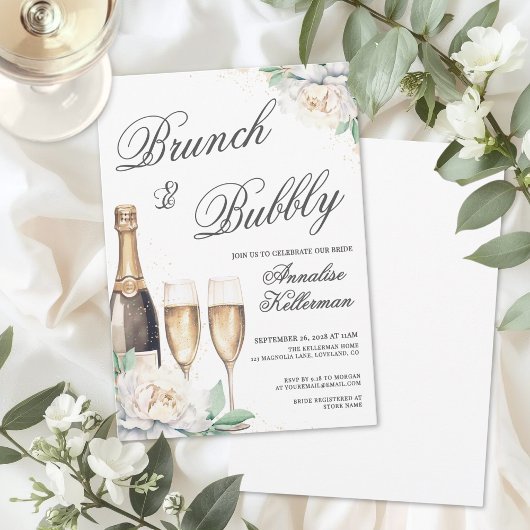 Champagne Brunch And Bubbly Bridal Shower 招待状