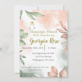 Champagne brunch bridal shower invitation 招待状