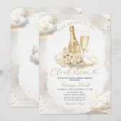 Champagne Cloud Nine Bridal Shower Invitation 招待状 (正面/裏面)