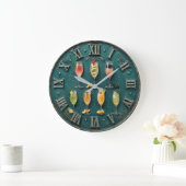 Champagne Cocktail Home Bar Decor ラージ壁時計 (ホーム)