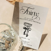 Champagne coupe Black Bow Birthday Party Invite 招待状