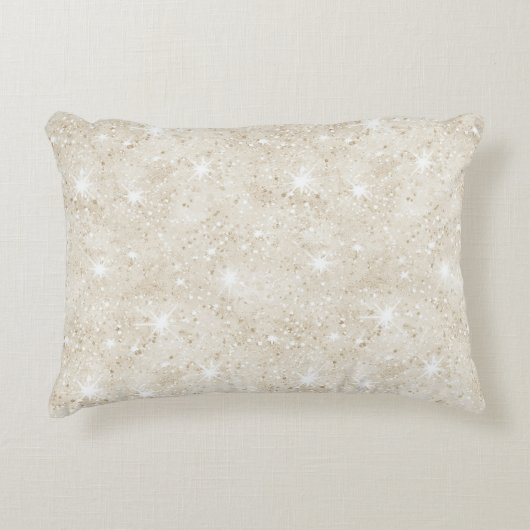 Champagne Cream Sand Glitter アクセントクッション (正面)