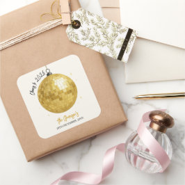 Champagne Disco Ball 2026 New Year Eve スクエアシール