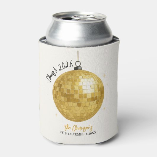 Champagne Disco Ball 2026 New Year Eve 缶クーラー (缶正面)