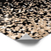 Champagne Dress Faux Glitter Quinceanera Welcome ポスター (角)