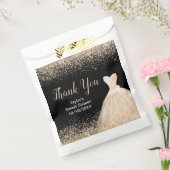 Champagne Dress Faux Glitter Sweet 16 Birthday フェイバーバッグ (封をした状態)