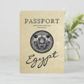 Champagne Egypt Passport Wedding Invitation 招待状 (スタンド正面)