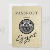 Champagne Egypt Passport Wedding Invitation 招待状 (正面)
