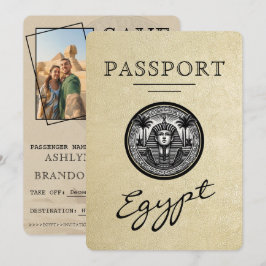 Champagne Egypt Passport Wedding Save the Date セーブザデート