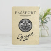 Champagne Egypt Passport Wedding Save the Date セーブザデート (スタンド正面)