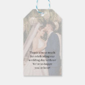 Champagne Elegant Wedding Love and Thanks Photo ギフトタグ (裏面)