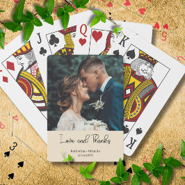 Champagne Elegant Wedding Love and Thanks Photo トランプ