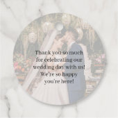 Champagne Elegant Wedding Love & Thanks Photo フェイバータグ (裏面)