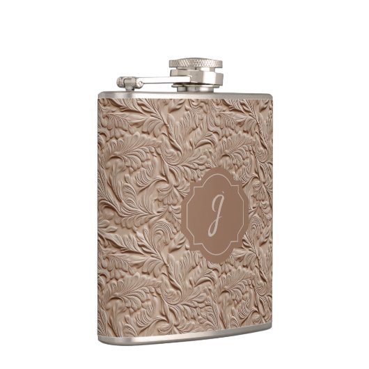 Champagne Faux Tooled Leather Vinyl  フラスク (右)