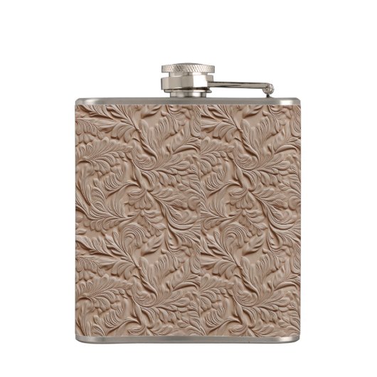 Champagne Faux Tooled Leather Vinyl  フラスク (裏面)