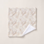 Champagne Feathers Delicate Tan Monogrammed バスタオルセット (ウォッシュタオル)