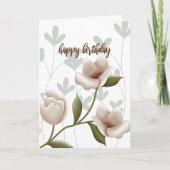 Champagne Floral Birthday Card カード (正面)