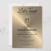 Champagne Flute Toast Bridal Shower Template 招待状 (正面)