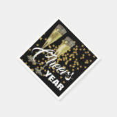 Champagne Flutes Custom Happy New Year スタンダードカクテルナプキン (角)