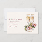 Champagne Flutes & Pearls Bridal Shower サンキューカード (正面)