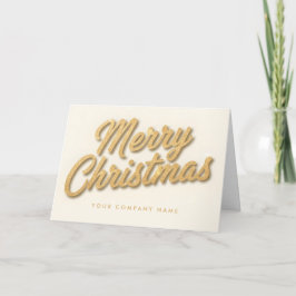 Champagne Foil Retro Script Merry Christmas シーズンカード