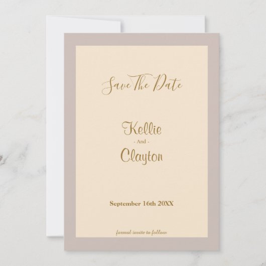 Champagne Framed Save The Date セーブザデート (正面)