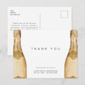 Champagne Funeral Loss of Life Thank You ポストカード (正面/裏面)