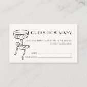 Champagne Glass Bow Bridal Shower Guess How Many エンクロージャーカード (正面)