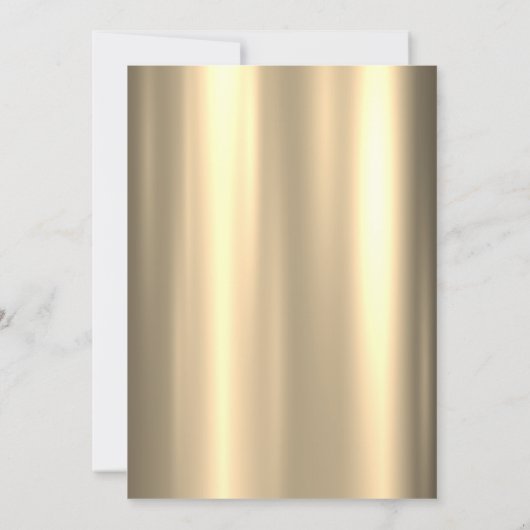 Champagne Glass Bow Gold Retirement Party 招待状 (裏面)