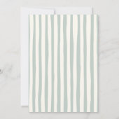 Champagne Glass Green Stripes Bridal Shower 招待状 (裏面)