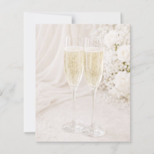 Champagne Glass Soft Draped wedding invitation (裏面)