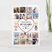 Champagne Glasses Anniversary Photo カード (正面)