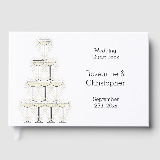 Champagne Glasses Simple Wedding ゲストブック (正面)