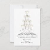 Champagne Glasses Simple Wedding サンキューカード (裏面)