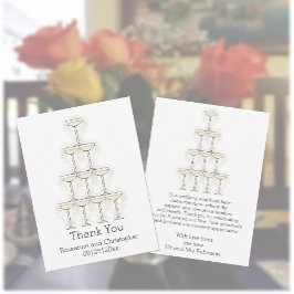 Champagne Glasses Simple Wedding サンキューカード