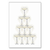 Champagne Glasses Simple Wedding テーブルナンバー (裏面)