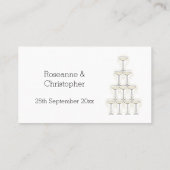 Champagne Glasses Simple Wedding プレイスカード (裏面)