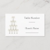 Champagne Glasses Simple Wedding プレイスカード (正面)