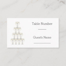 Champagne Glasses Simple Wedding プレイスカード