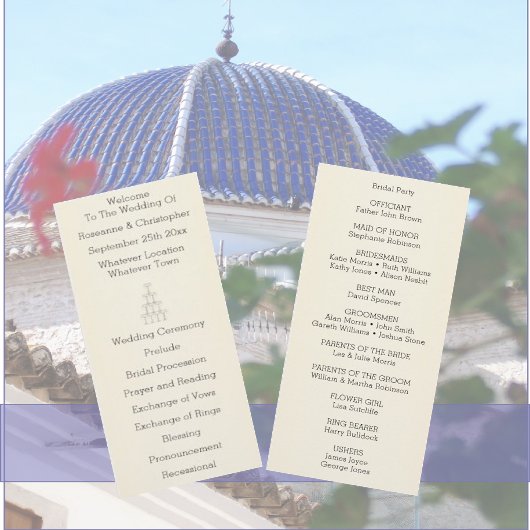 Champagne Glasses Simple Wedding プログラム