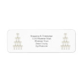 Champagne Glasses Simple Wedding ラベル (正面)