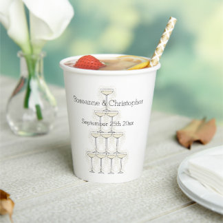 Champagne Glasses Simple Wedding 紙コップ