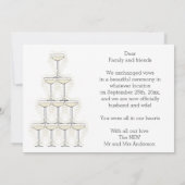 Champagne Glasses Simple Wedding Announcement Card 招待状 (裏面)