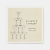 Champagne Glasses Wedding スタンダードカクテルナプキン (正面)