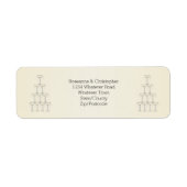 Champagne Glasses Wedding ラベル (正面)